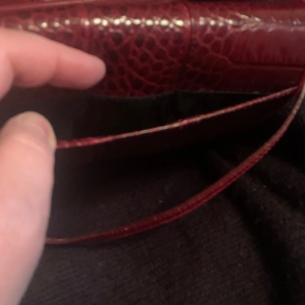 Brighton Red Crocodile Pattern Crossbody Bag - Picture 8 of 8
